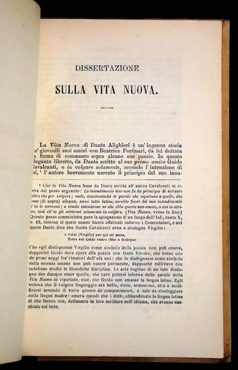 1892 Rare Italian Vellum Book bound by Giulio Giannini - La Vita Nuova di Dante Alighieri - The New Life.