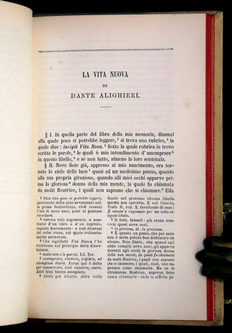 1892 Rare Italian Vellum Book bound by Giulio Giannini - La Vita Nuova di Dante Alighieri - The New Life.