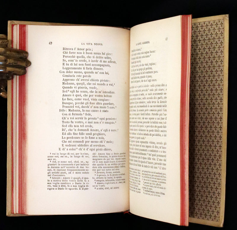 1892 Rare Italian Vellum Book bound by Giulio Giannini - La Vita Nuova di Dante Alighieri - The New Life.