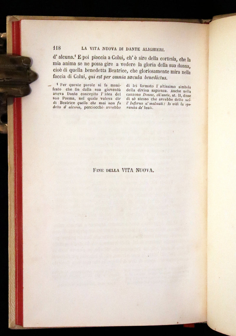 1892 Rare Italian Vellum Book bound by Giulio Giannini - La Vita Nuova di Dante Alighieri - The New Life.