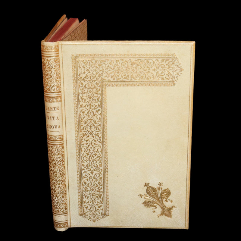 1892 Rare Italian Vellum Book bound by Giulio Giannini - La Vita Nuova di Dante Alighieri - The New Life.