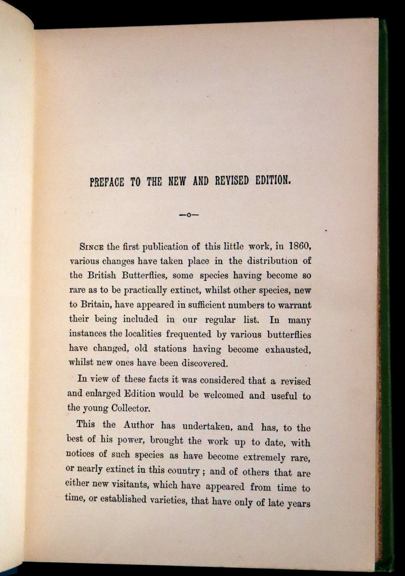 1897 Rare Victorian Book - British Butterflies, Figures and Descriptions of Every Native Species by W. S. Coleman.