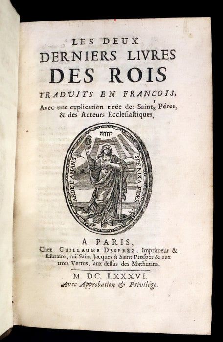 1686 Rare Latin French Bible - The Last Two Books of King - Les Deux Dernier Livres Des Rois.