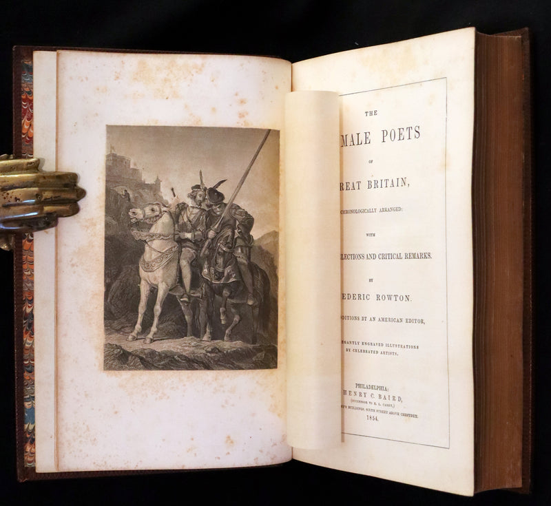 1854 Rare Victorian Book - The Female Poets of Great Britain Chronologically arranged. Illustrated.