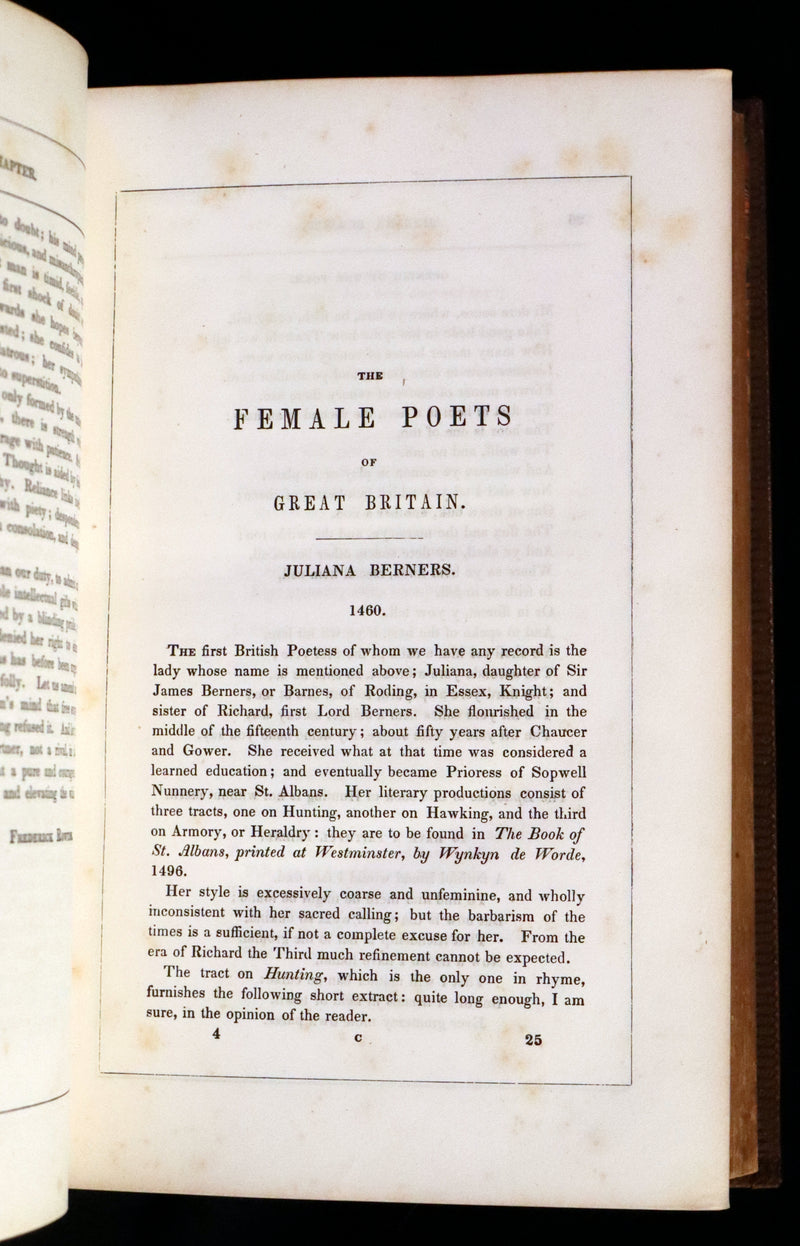 1854 Rare Victorian Book - The Female Poets of Great Britain Chronologically arranged. Illustrated.