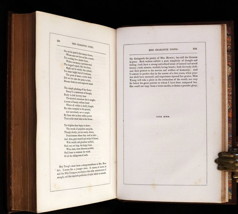 1854 Rare Victorian Book - The Female Poets of Great Britain Chronologically arranged. Illustrated.