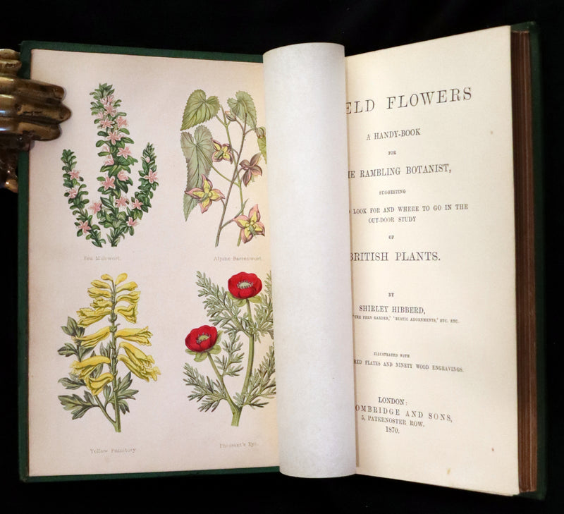 1870 Scarce First Edition - FIELD FLOWERS, A handy-book for the rambling by the botanist James Shirley Hibberd.