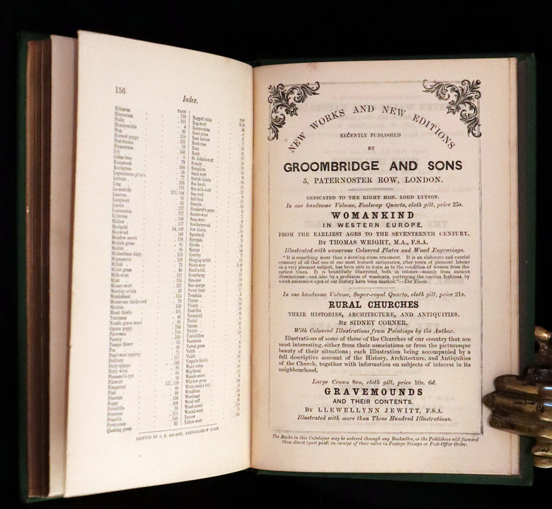1870 Scarce First Edition - FIELD FLOWERS, A handy-book for the rambling by the botanist James Shirley Hibberd.