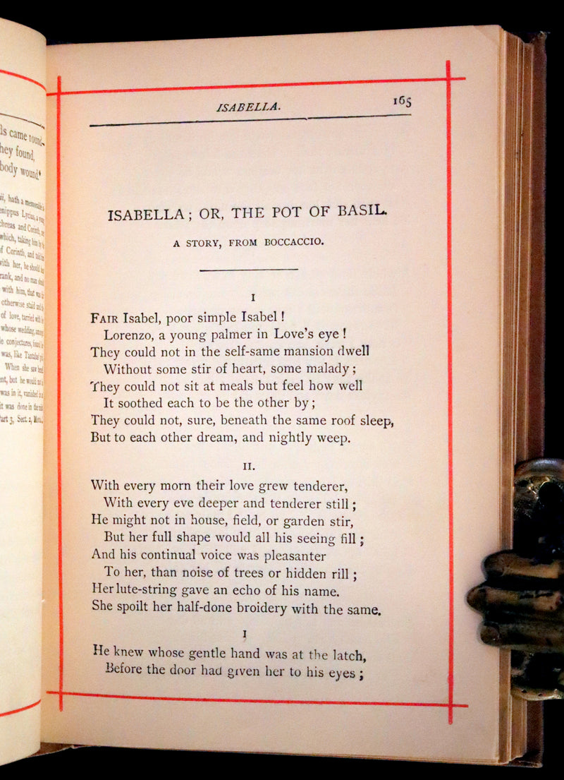 1885 Rare Victorian Book - The Poetical Works of John Keats. Illustrated.