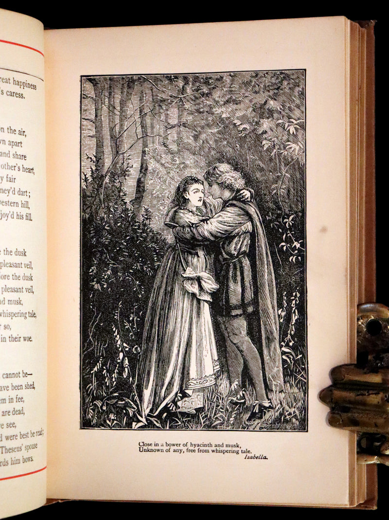 1885 Rare Victorian Book - The Poetical Works of John Keats. Illustrated.