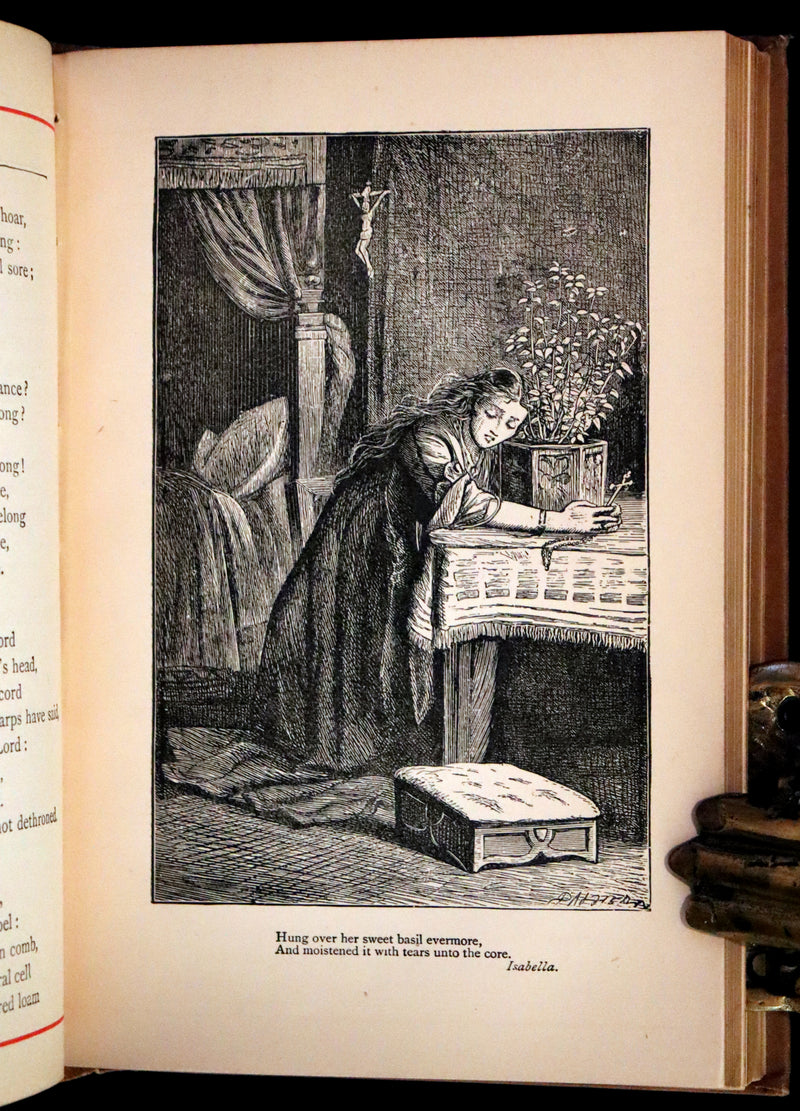 1885 Rare Victorian Book - The Poetical Works of John Keats. Illustrated.