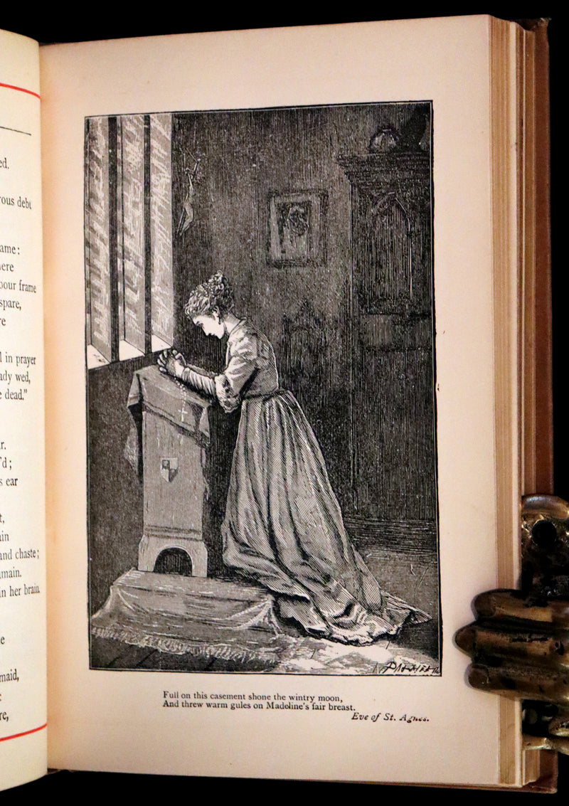 1885 Rare Victorian Book - The Poetical Works of John Keats. Illustrated.