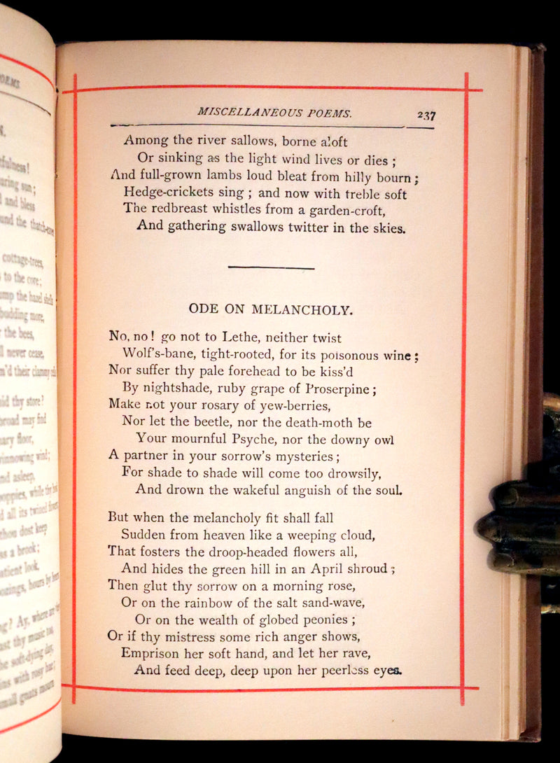 1885 Rare Victorian Book - The Poetical Works of John Keats. Illustrated.