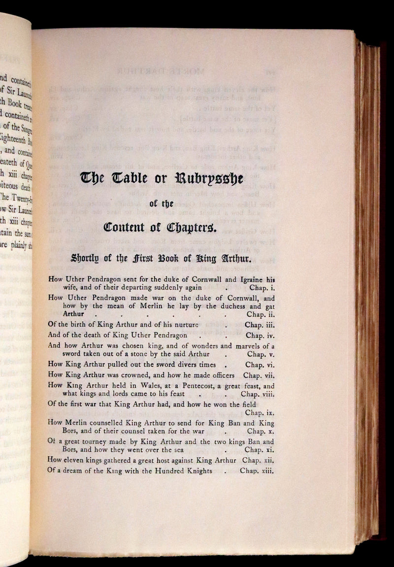 1927 Rare First one-volume Edition - Le Morte Darthur, The History of King Arthur and of His Noble Knights of the Round Table.