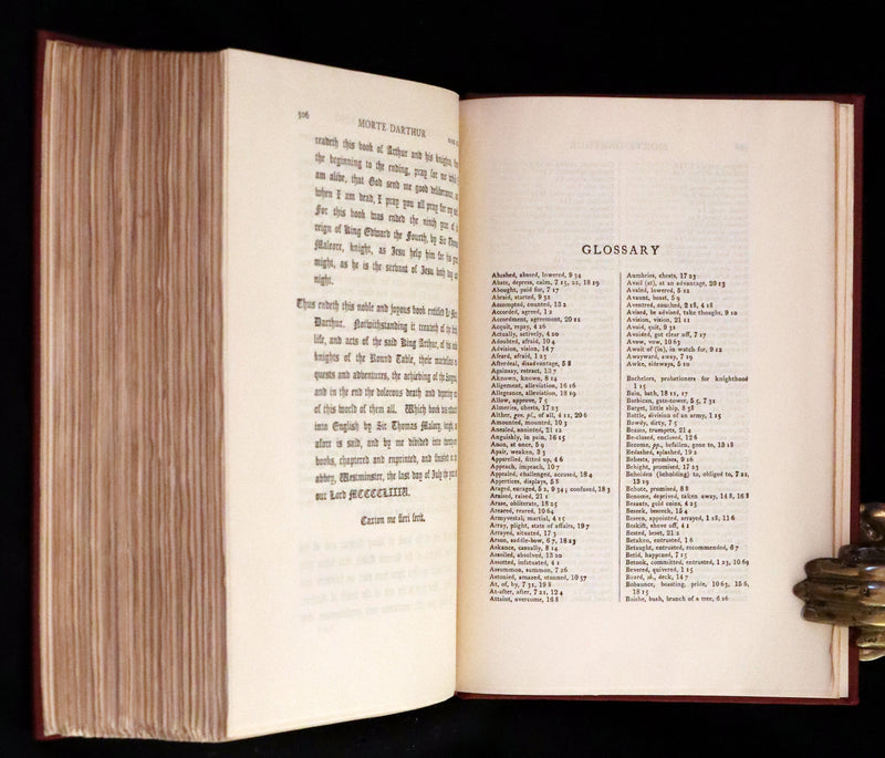 1927 Rare First one-volume Edition - Le Morte Darthur, The History of King Arthur and of His Noble Knights of the Round Table.