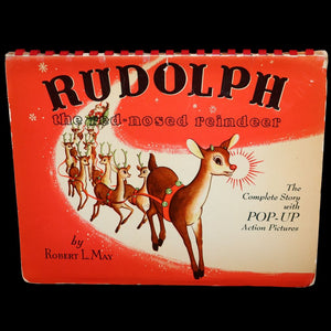 1950 Rare Pop-Up Edition - RUDOLPH The Red-Nosed Reindeer by Robert L. May, Illustrated by Marion Guild.