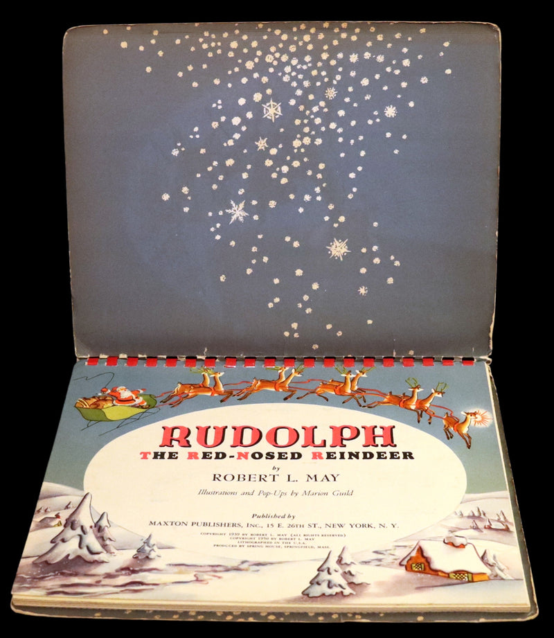 1950 Rare Pop-Up Edition - RUDOLPH The Red-Nosed Reindeer by Robert L. May, Illustrated by Marion Guild.