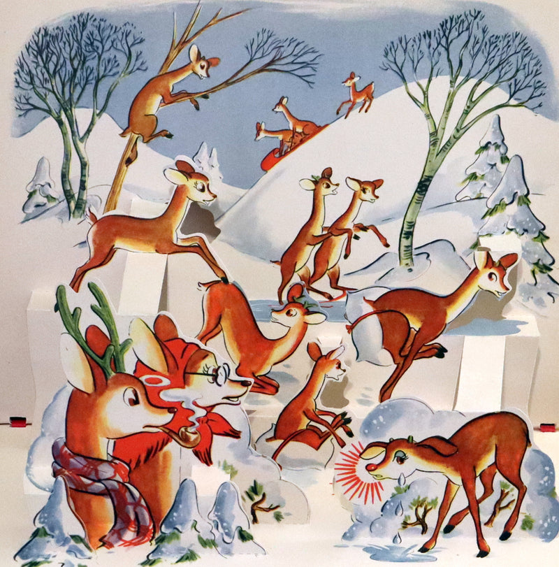 1950 Rare Pop-Up Edition - RUDOLPH The Red-Nosed Reindeer by Robert L. May, Illustrated by Marion Guild.