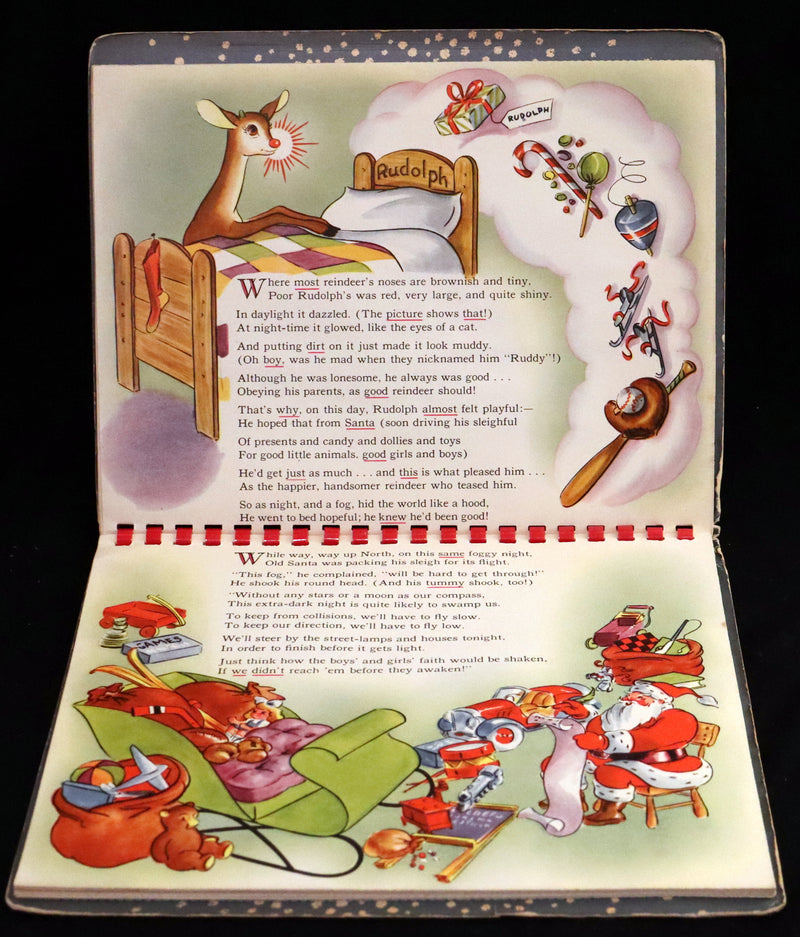 1950 Rare Pop-Up Edition - RUDOLPH The Red-Nosed Reindeer by Robert L. May, Illustrated by Marion Guild.