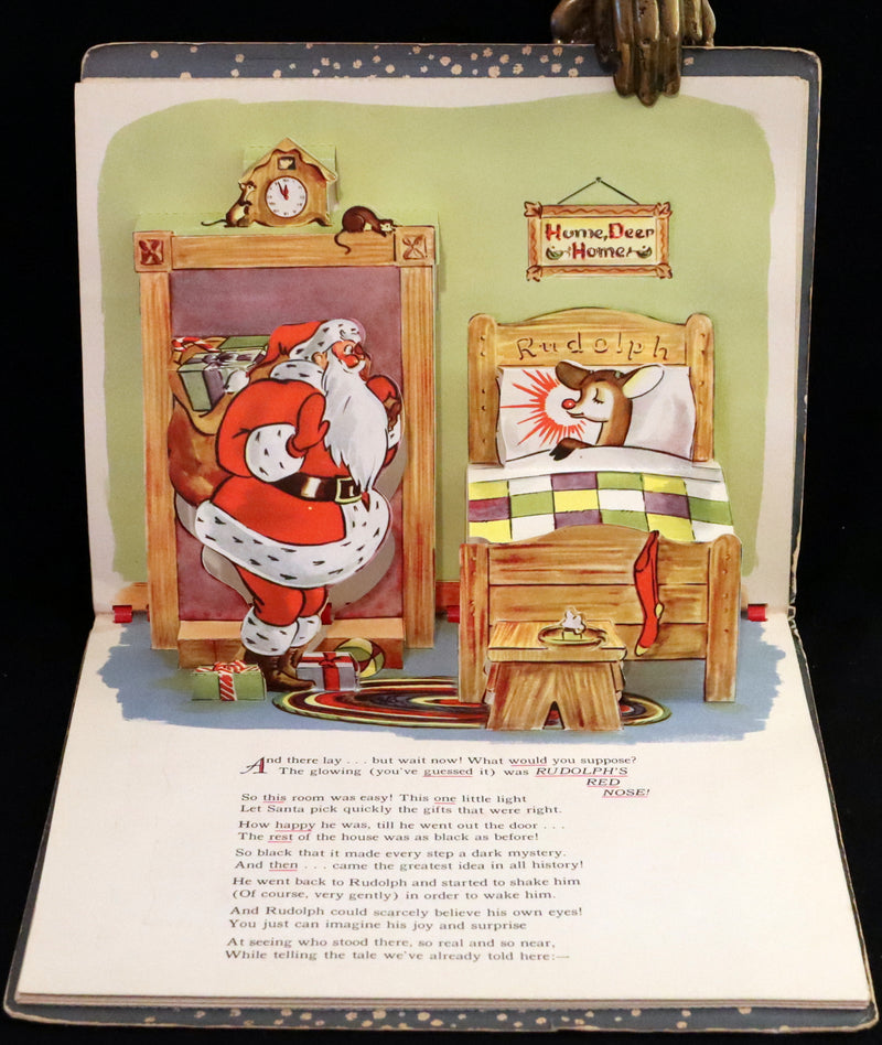 1950 Rare Pop-Up Edition - RUDOLPH The Red-Nosed Reindeer by Robert L. May, Illustrated by Marion Guild.
