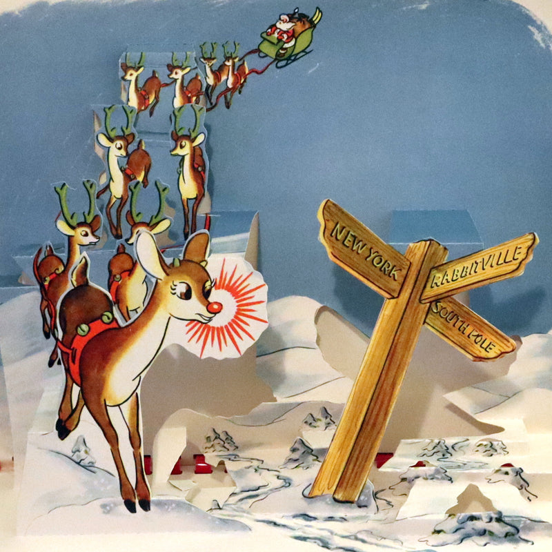 1950 Rare Pop-Up Edition - RUDOLPH The Red-Nosed Reindeer by Robert L. May, Illustrated by Marion Guild.