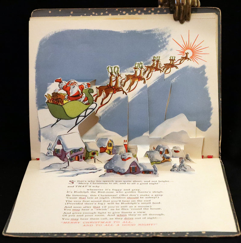 1950 Rare Pop-Up Edition - RUDOLPH The Red-Nosed Reindeer by Robert L. May, Illustrated by Marion Guild.