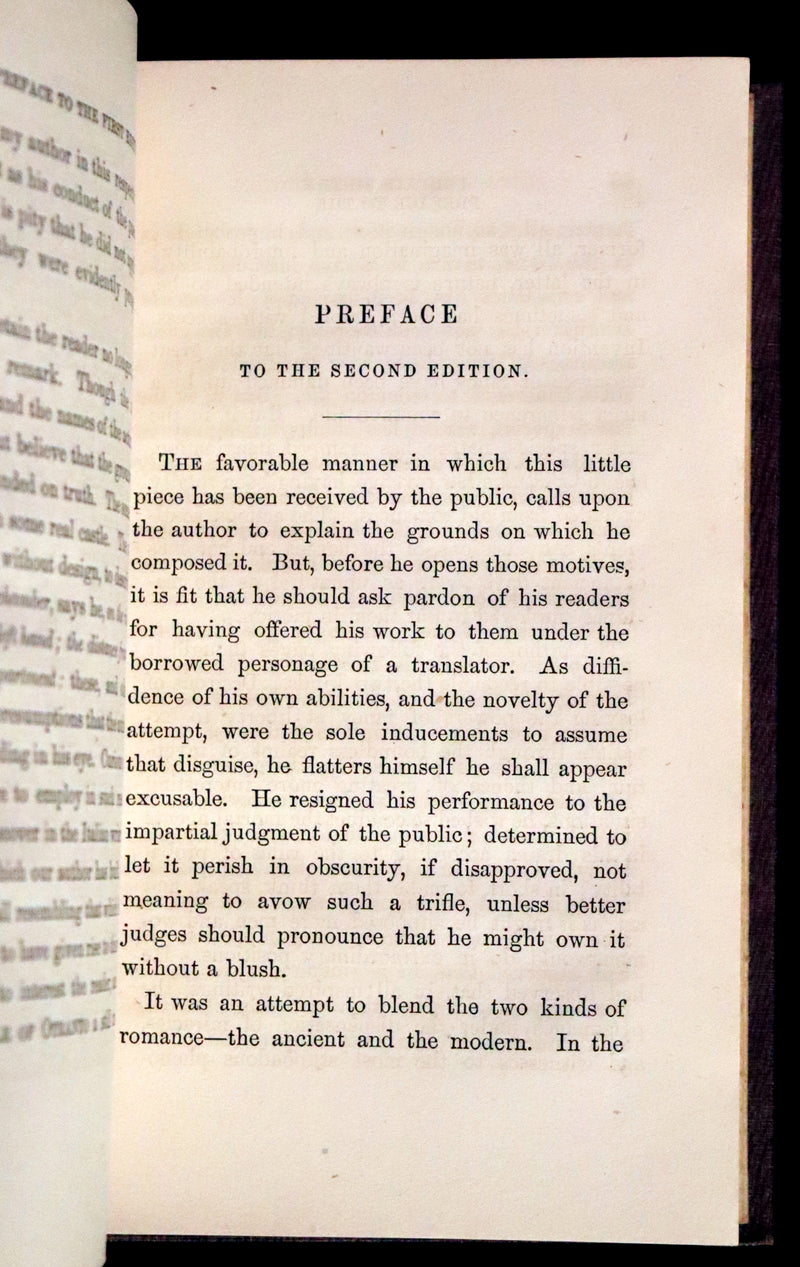 1854 Scarce First US Edition - The Castle of Otranto, a Gothic Story Set in a haunted castle by Horace Walpole.