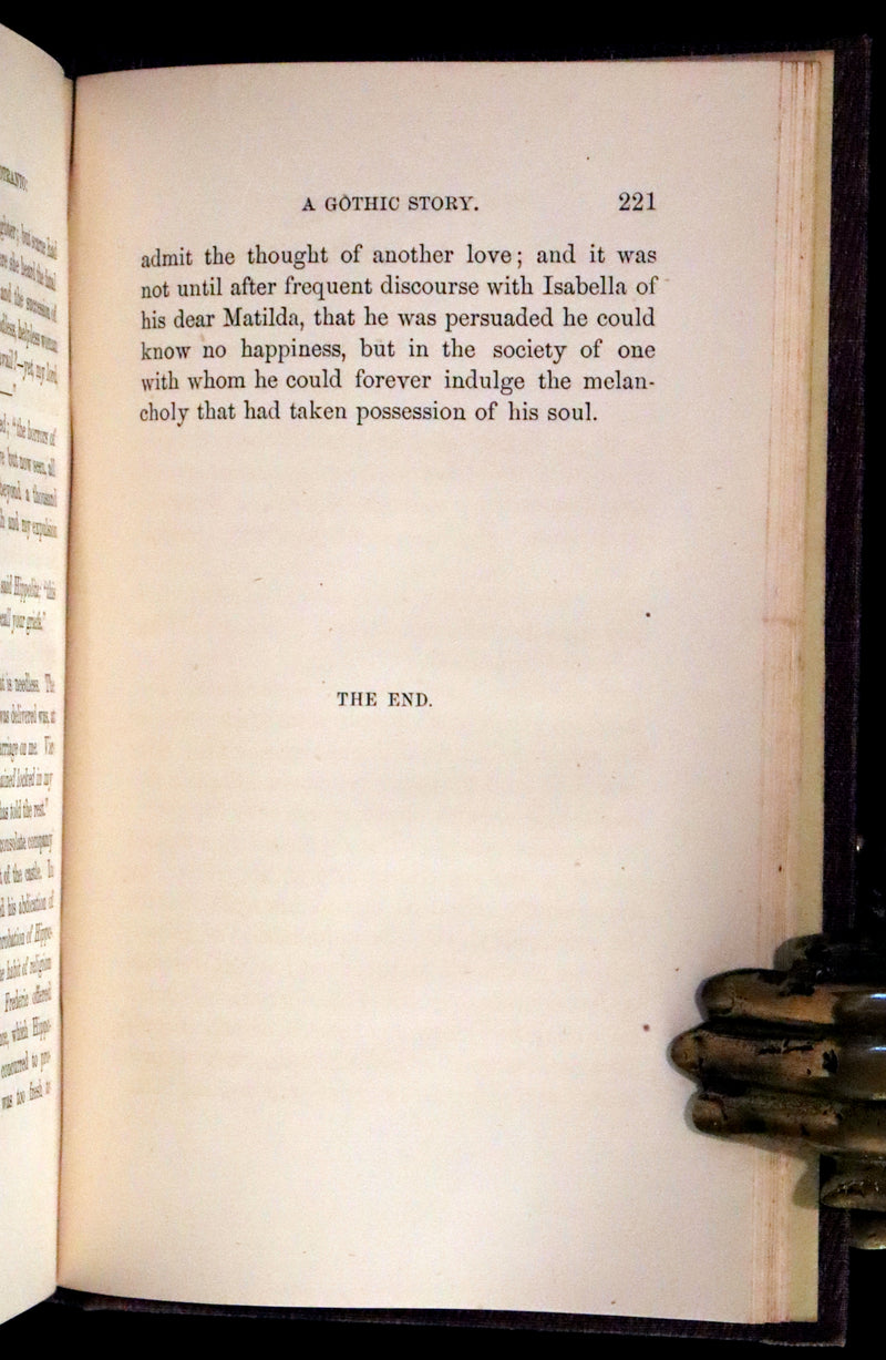 1854 Scarce First US Edition - The Castle of Otranto, a Gothic Story Set in a haunted castle by Horace Walpole.