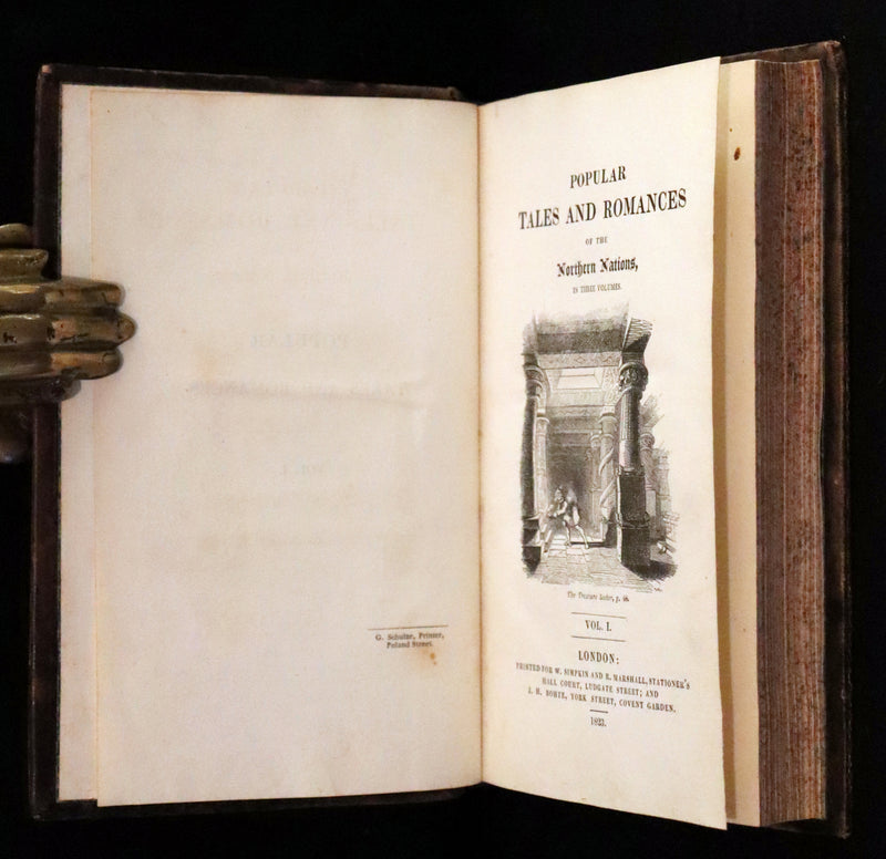 1823 Rare First Edition Book Set - Fairy, Ghost, and Supernatural Tales - Popular Tales and Romances of the Northern Nations.