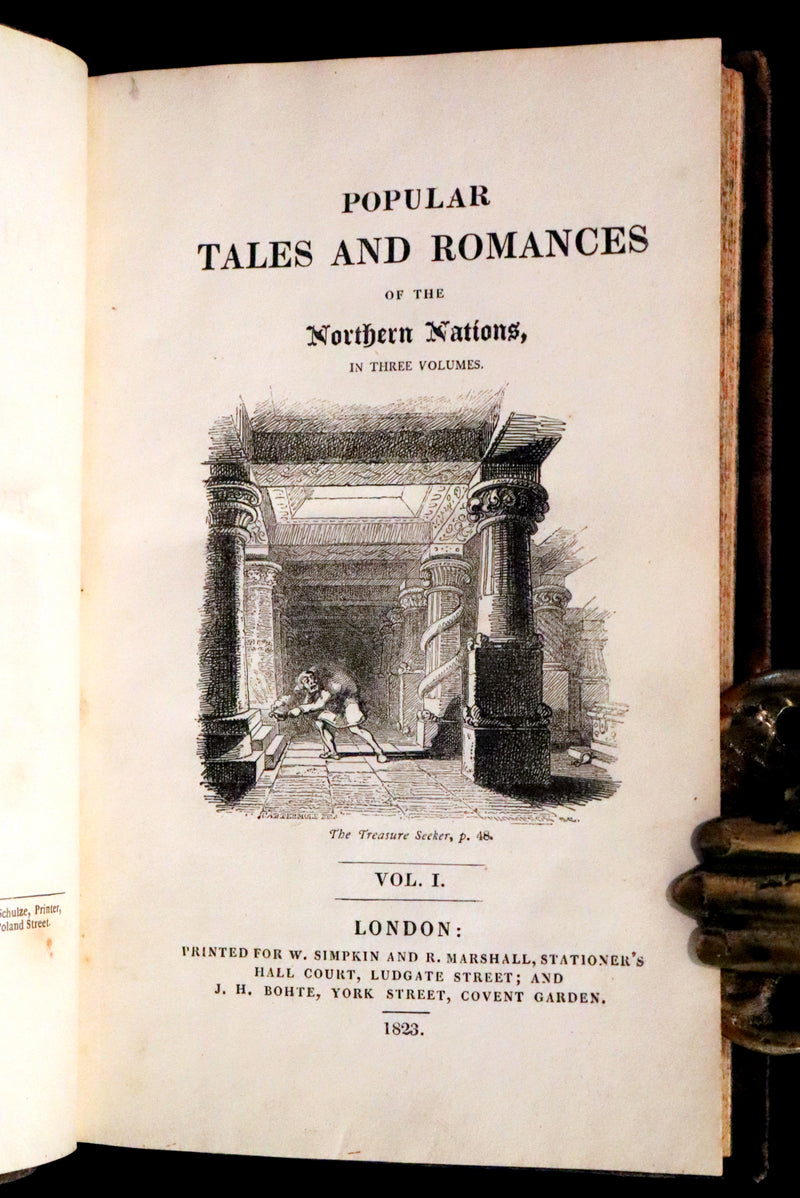 1823 Rare First Edition Book Set - Fairy, Ghost, and Supernatural Tales - Popular Tales and Romances of the Northern Nations.