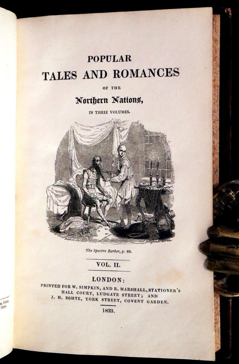 1823 Rare First Edition Book Set - Fairy, Ghost, and Supernatural Tales - Popular Tales and Romances of the Northern Nations.