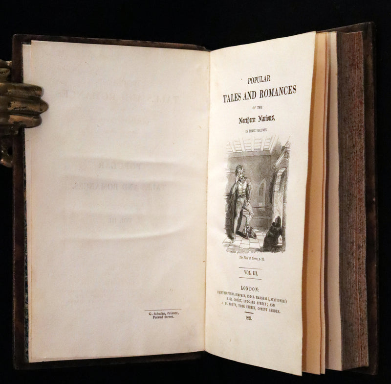 1823 Rare First Edition Book Set - Fairy, Ghost, and Supernatural Tales - Popular Tales and Romances of the Northern Nations.