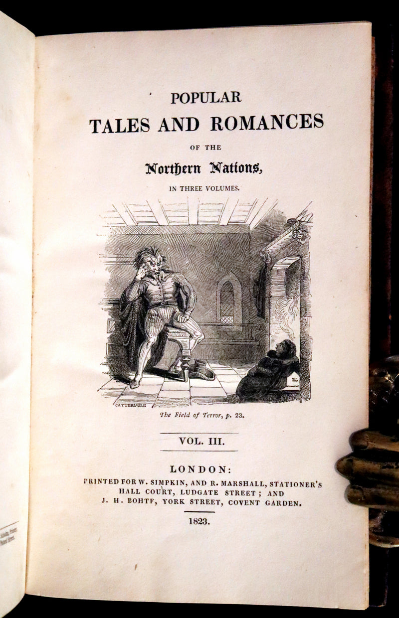 1823 Rare First Edition Book Set - Fairy, Ghost, and Supernatural Tales - Popular Tales and Romances of the Northern Nations.
