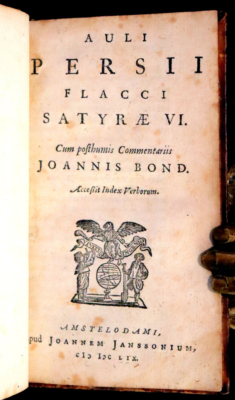 1659 Rare Latin Book - Aulus Persius Flaccus' Satires - Stoic Wisdom & Societal Insight.