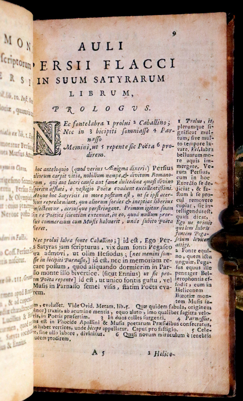 1659 Rare Latin Book - Aulus Persius Flaccus' Satires - Stoic Wisdom & Societal Insight.