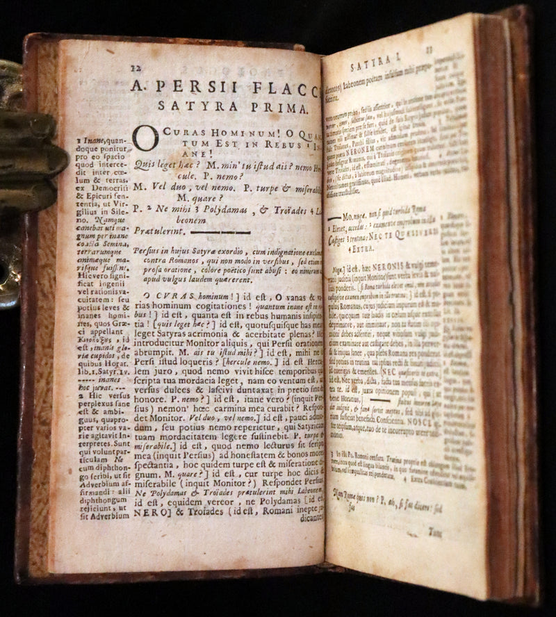 1659 Rare Latin Book - Aulus Persius Flaccus' Satires - Stoic Wisdom & Societal Insight.
