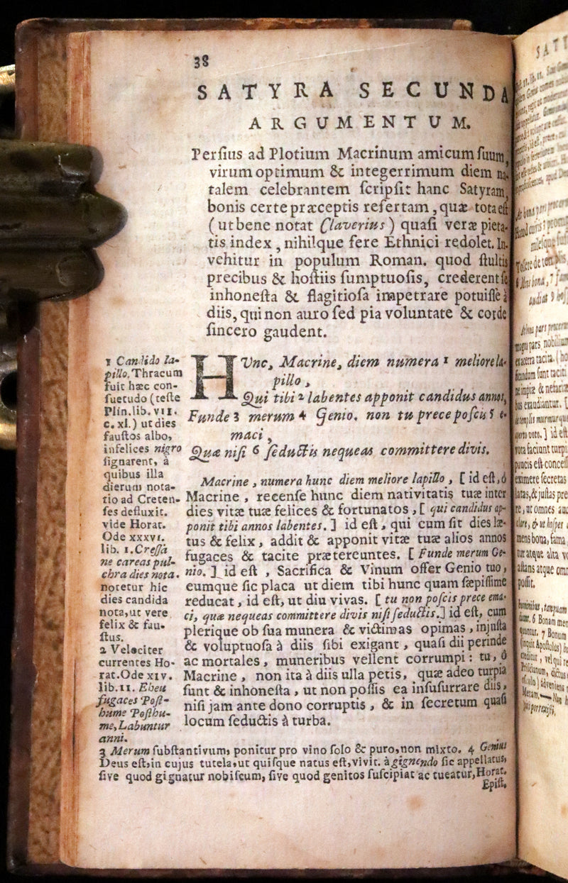 1659 Rare Latin Book - Aulus Persius Flaccus' Satires - Stoic Wisdom & Societal Insight.