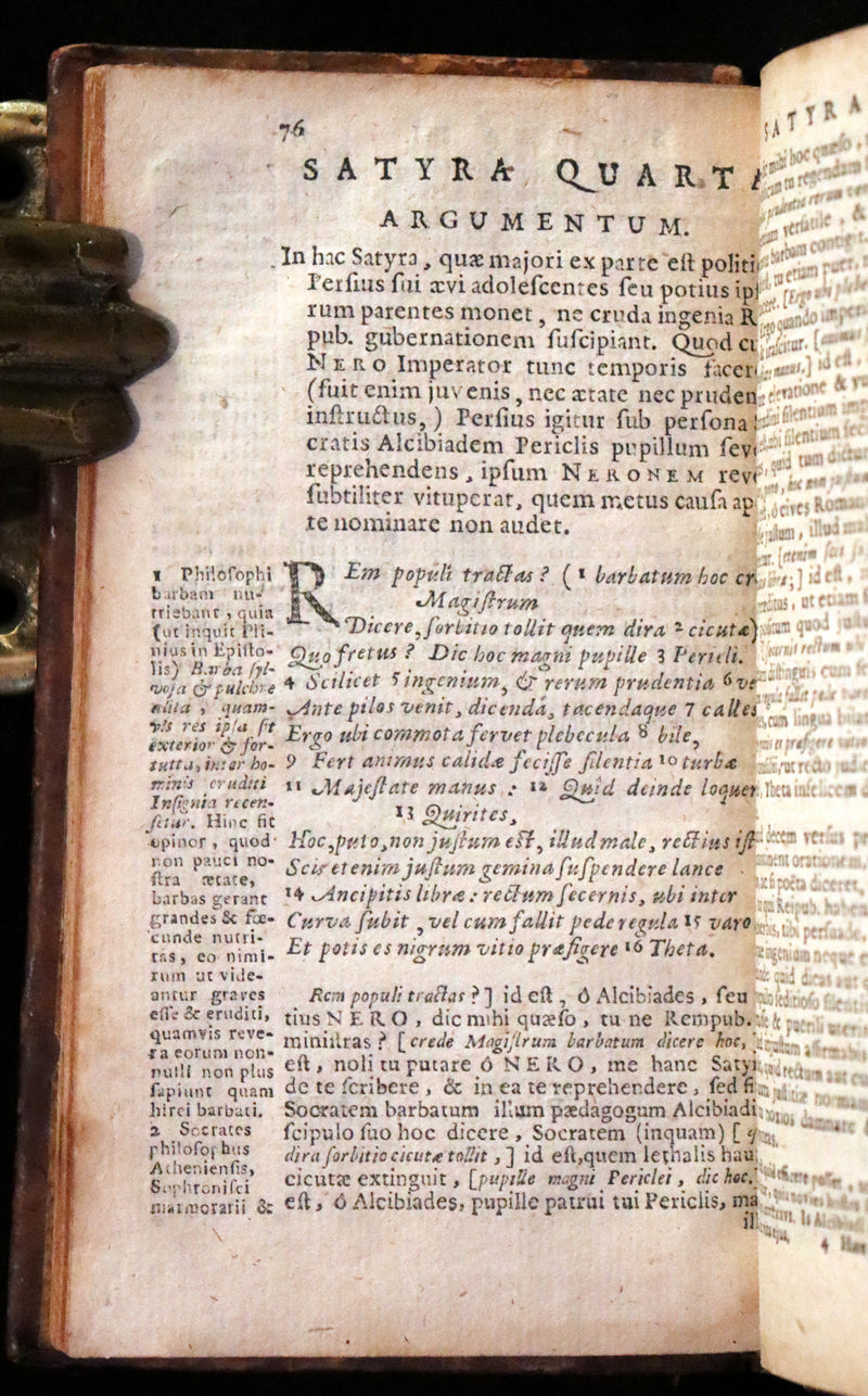 1659 Rare Latin Book - Aulus Persius Flaccus' Satires - Stoic Wisdom & Societal Insight.
