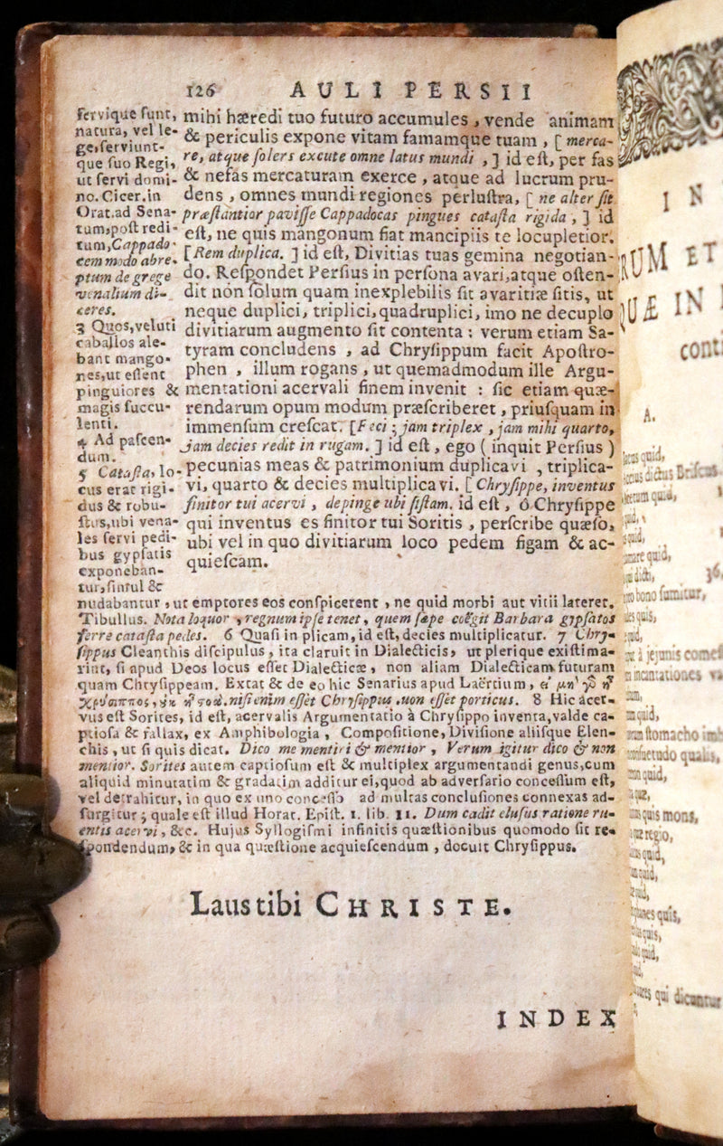 1659 Rare Latin Book - Aulus Persius Flaccus' Satires - Stoic Wisdom & Societal Insight.
