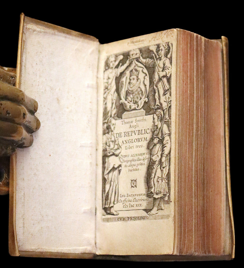 1630 Rare Latin Vellum Book - Sir Thomas Smith's De Republica Anglorum.