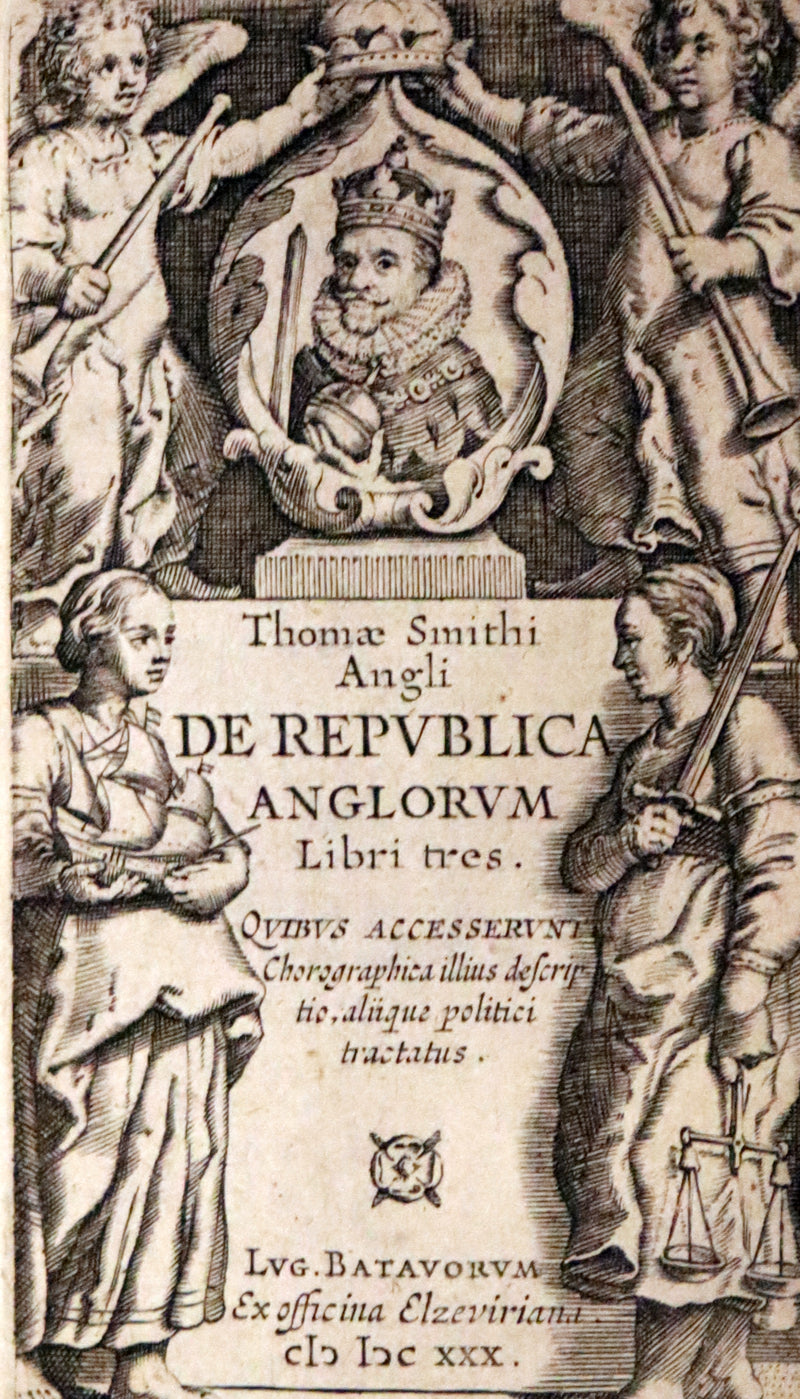 1630 Rare Latin Vellum Book - Sir Thomas Smith's De Republica Anglorum.