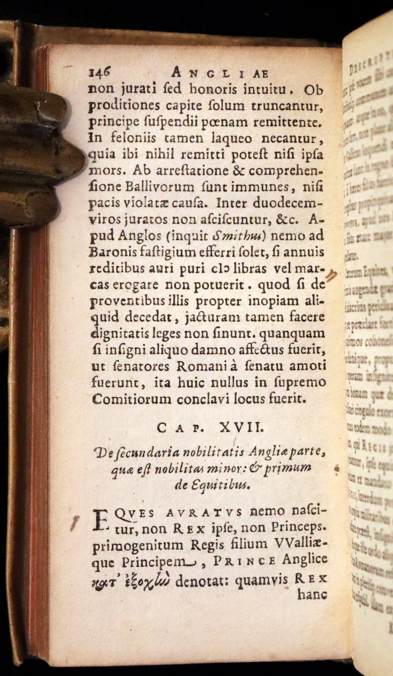 1630 Rare Latin Vellum Book - Sir Thomas Smith's De Republica Anglorum.