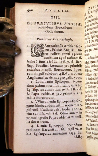 1630 Rare Latin Vellum Book - Sir Thomas Smith's De Republica Anglorum.