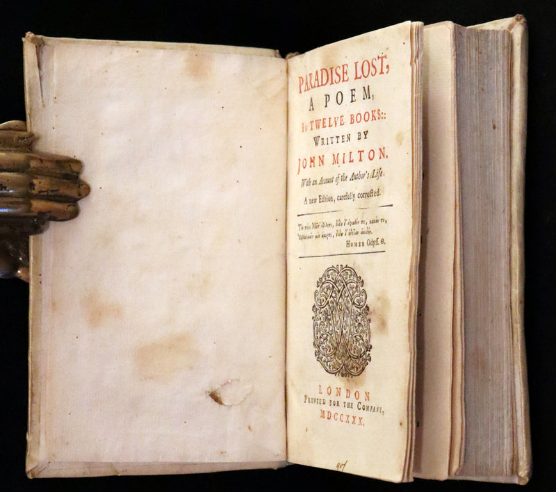 1730 Rare Book - Paradise lost. A poem, in twelve books: written by John Milton.