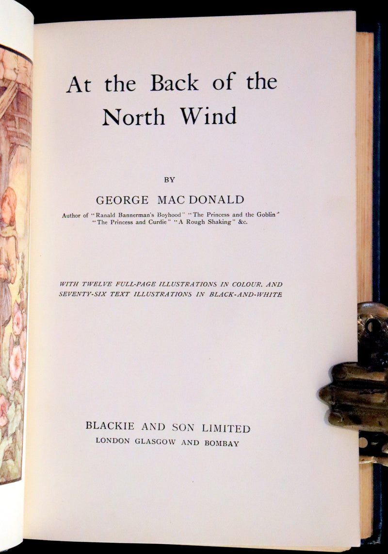 1911 Rare Book - At the Back of the North Wind Illustrated by Frank C. Pape.