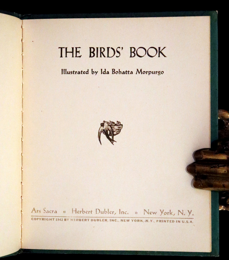 1942 Scarce First US Edition - The Bird's Book illustrated by Ida Bohatta Morpurgo.