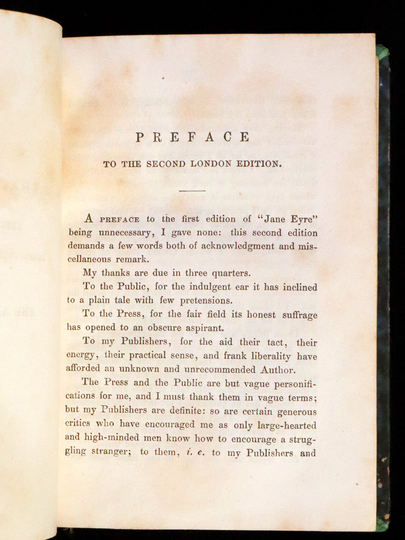 1850 Rare Early Edition - Jane Eyre, An Autobiography by Currer Bell (Charlotte Brontë).
