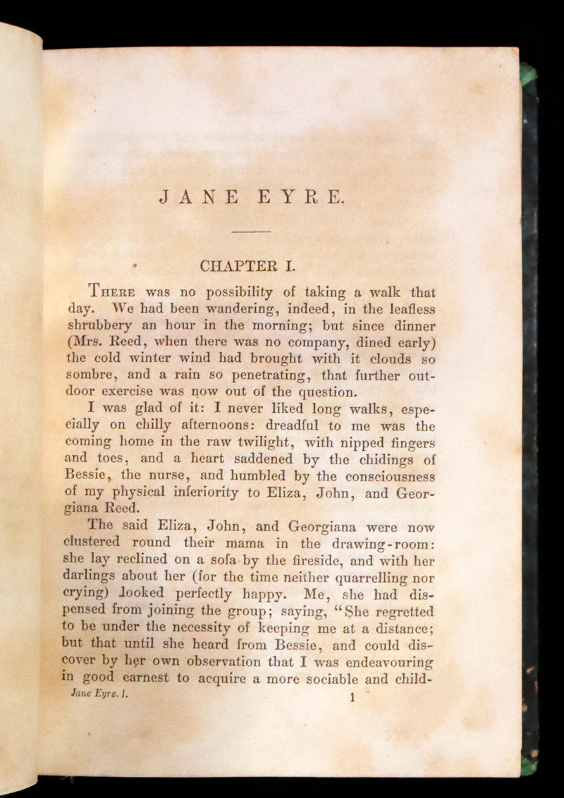 1850 Rare Early Edition - Jane Eyre, An Autobiography by Currer Bell (Charlotte Brontë).