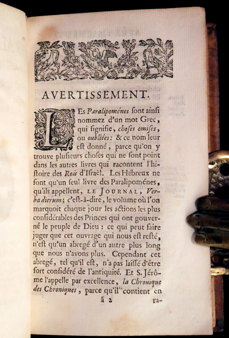 1693 Rare Latin French Bible - Book of Chronicles, Paralipomenon - Les Paralipomènes.
