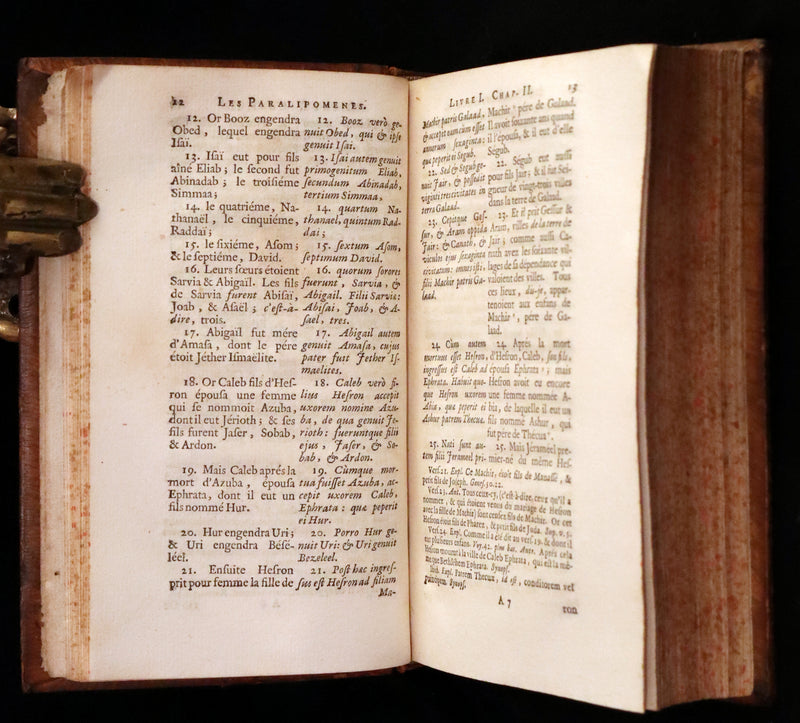 1693 Rare Latin French Bible - Book of Chronicles, Paralipomenon - Les Paralipomènes.